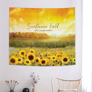선플라워필드 패브릭포스터 창문 벽 가리개 가림막 인테리어 해바라기 그림 행운 3size