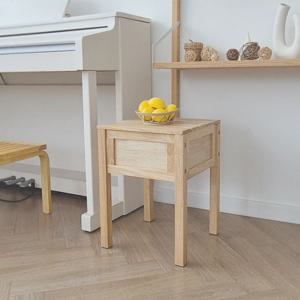 고무나무 원목 수납스툴 나무 화분 다이 정리 받침 화장대