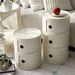 [리퍼] 드럼통 버터 수납장 거실 쇼파 주방 원룸 미니 원형 원통 캐비넷 수납함