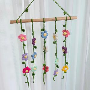 꽃 플라워 식물 뜨개 가랜드 손뜨개 완제품 아기방 아이방 꾸미기 소품 벽장식 월행잉