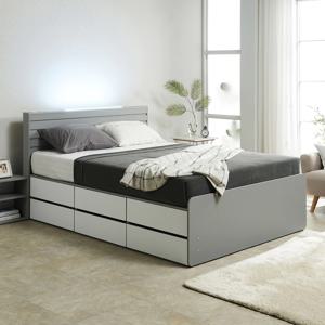 하모니 침대프레임 LED 수납형 2단 서랍 침대 중학생 저상 Q(퀸)