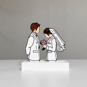 화이트 웨딩커플 비치형 차량용 석고 방향제 고급 차디퓨저 고체 인테리어소품 집들이선물