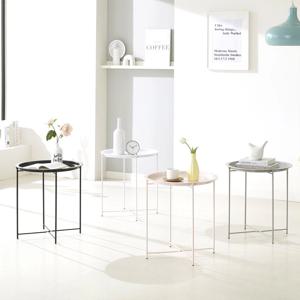 [리퍼] 접이식 원형 트레이 사이드 테이블 협탁 티테이블