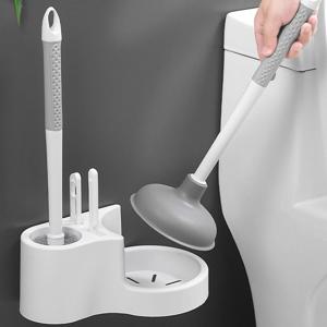 4IN1 욕실 뚫어뻥 청소 세트 무타공 벽걸이 청소솔 브러쉬 핀셋 올인원 정리세트