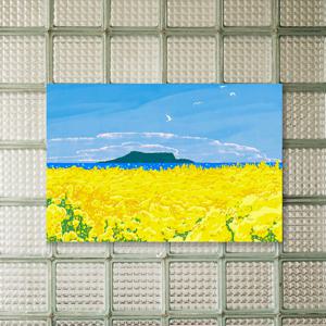 봄 제주 유채꽃 감성 일러스트 포스터 그림 A3