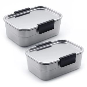 올품락 포스코 STS304 뚜껑까지 올스텐 밀폐용기 x 2개