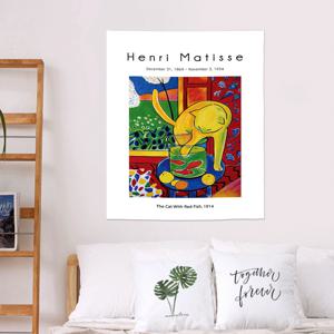 마티스 고양이와빨간물고기 패브릭포스터 벽 가리개 가림막 인테리어 명화 아트 4size
