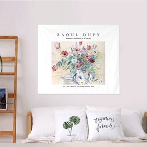 뒤피 아네모네와튤립 패브릭포스터 창문 벽 가리개 가림막 인테리어 명화 아트 4size