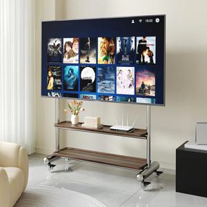 [해외] 이동식 실버프레임 TV 거치대 TV스탠드 43-75인치전용 거치대 트레이