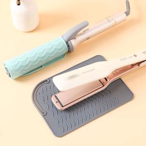 휴대용 고데기 롤 패드 파스텔 실리콘 단열 매트 열방지 여행 보관 거치대