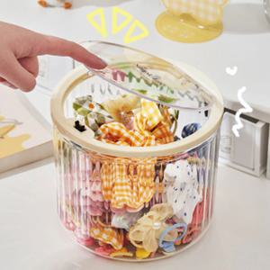 머리끈 정리함 다용도 보관함 투명 악세사리 보관 원형 사각형