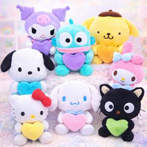 산리오 퍼 하트 인형 한교동 헬로키티 마이멜로디 시나모롤 포차코 폼폼푸린 초코캣 25cm