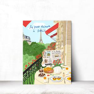 북유럽포스터 파리지앵 거실 현관 인테리어액자 홈카페그림 벽장식  21x26cm