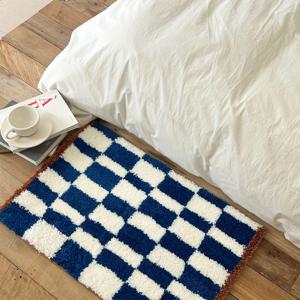 [리퍼] 플러피 체크 러그 발매트