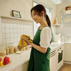 콰이어트 플레인 린넨 코튼 원피스 앞치마 예쁜 공방 홈카페 집들이선물 어린이집앞치마