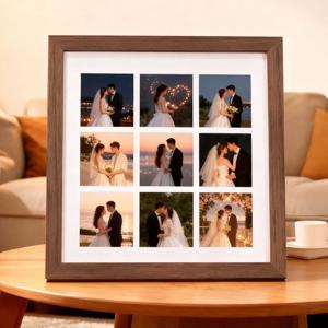 프로필 웨딩 사진 나무 액자 9칸