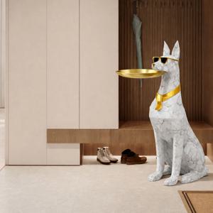 대형 마블 도베르만 사이드 테이블 트레이 협탁 현관 거실 소품 인테리어 장식 개업선물