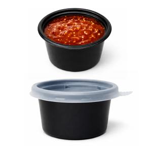 70파이 대-블랙 PE 반찬 소스용기 100세트