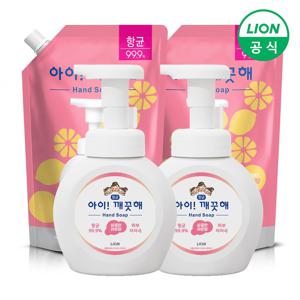 아이깨끗해 핸드워시 용기 250ml 2개+리필 600ml 2개 (순/레몬 택1)