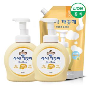 아이깨끗해 핸드워시 용기 490ml 2개+리필 1.8L 1개 (순/레몬 택1)
