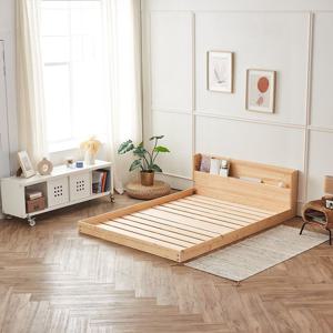 편백 원목 오티 LED 저상 퀸침대프레임 편백깔판포함 매트리스선택 S.SS.D.Q.K