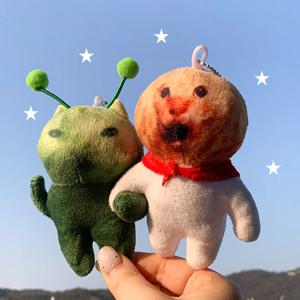 고양이 초록외계인냥 슈퍼맨냥 와이어 인형 키링