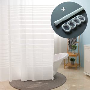 EVA 샤워커튼 모던 스트라이프 올인원 (봉, 고리 포함)