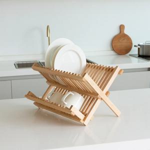 원목 접이식 식기 건조대 캠핑용 접시꽂이