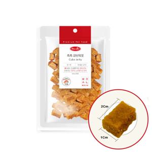 국내산 생육간식 고단백 강아지육포 간식 촉촉큐브육포 연어 300g