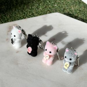 솜뭉치 아기 냥이 키링 행운 고양이 키홀더 열쇠고리 귀여운 선물 학생 친구