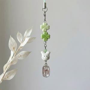 행운부적 토끼 클로버 키링 열쇠고리 키홀더 차키 친구 남자 여자 가방고리