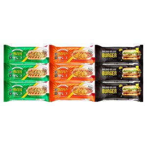 XOXO 렐리쉬핫도그160gx3개+칠리치즈핫도그x150gx3개+디럭스버거핫도그180gx3개