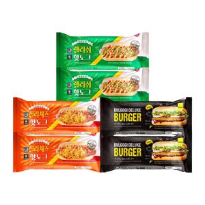 XOXO 렐리쉬핫도그160gx2개+칠리치즈핫도그x150gx2개+디럭스버거핫도그180gx2개