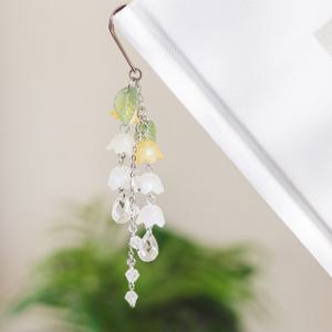 노란 등나무꽃 책갈피 북 마크 홀더 클립 금속 키링 스토퍼 마커 독서용품 선물