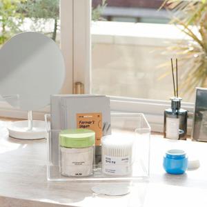 투명 깔끔 아크릴 화장품 수납함_24.6x16.4x13cm