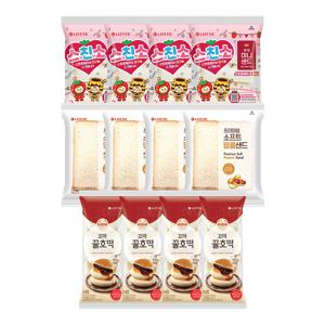 미니샌드 딸기x4개+소프트 땅콩샌드x4개+꼬마 꿀호떡x4개