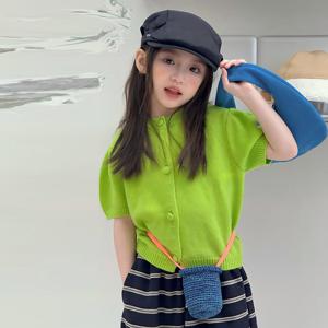 퍼프 반팔 니트 가디건 R16329