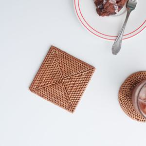 라탄 사각 컵받침 1P 티코스터