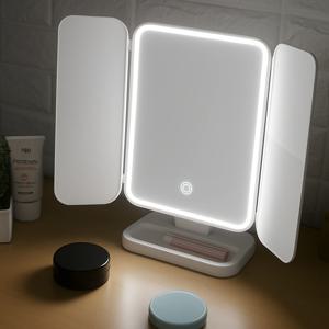 LED거울 조명 탁상거울 접이식 화장 메이크업 조명 회전 확대경 라이트 화이트