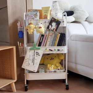 철제 페그보드 트롤리  이동식트롤리 3단트롤리 화이트 베이지 타공보드 타공판