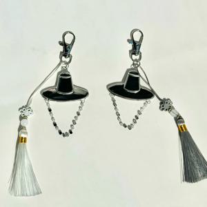 한국 전통 갓 키링 감성 굿즈 기념품 외국인선물 자개 행운 액막이 키홀더