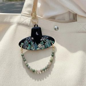 천연자개 갓키링 산수화 한국 전통 갓 외국인 선물 감성 열쇠고리 기념품 굿즈