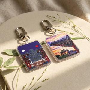 전통 문양 아크릴 키링 행운 부적 K굿즈 외국인 선물 기념품 키홀더 남자 여자