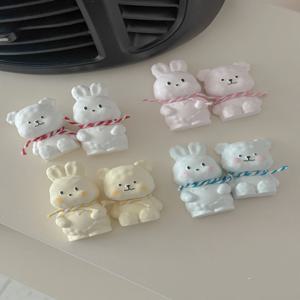 뽀글 베어 레빗 차량용 석고 방향제 1+1 리필오일 포함 무향 차꾸미기 답례품 선물 소품