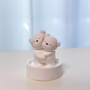 포옹 곰돌이커플 비치형 차량용 석고 방향제 고급 차디퓨저 고체 인테리어소품 집들이선물