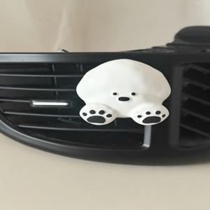 비숑 강아지 화이트 차량용 석고 방향제 리필오일 포함 무향 차꾸미기 답례품 견주 선물