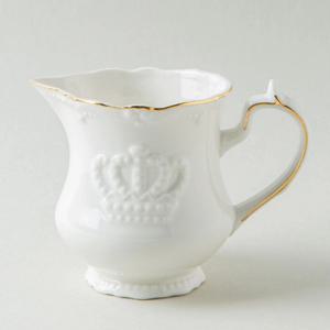 화이트 골드라인 크라운 밀크 서버 저그 275ml 홈카페 커피도구 허브 차