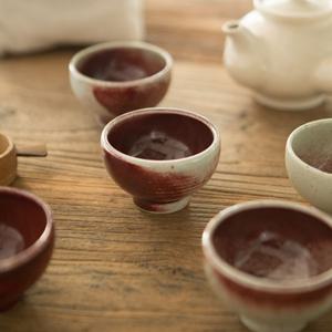 이천도자기 수공방 진사 둥근 찻잔 7.5cm 선물용 술잔 다기 다도구