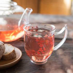 매화무늬 유리 머그컵 8.5cm 도자기 물컵 홈카페 선물용