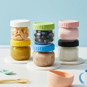 헥사 에코링 플라스틱 뚜껑 유리병 63mm SG120 120 6P 이유식 소분 밀폐 유리병